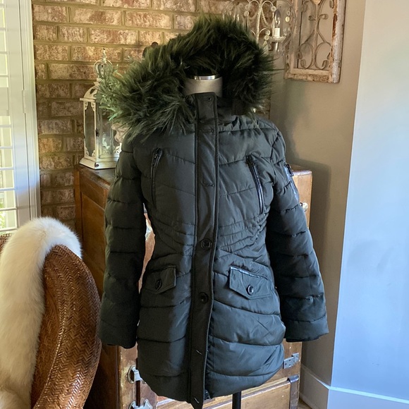DIESEL FAUX FUR HOOD LONG PUFFER JACKET PARKA GIRLS 14